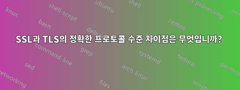 SSL과 TLS의 정확한 프로토콜 수준 차이점은 무엇입니까?