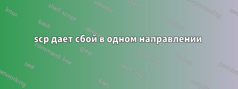 scp дает сбой в одном направлении