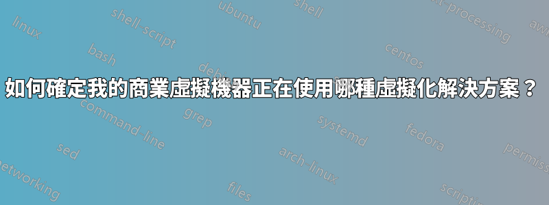 如何確定我的商業虛擬機器正在使用哪種虛擬化解決方案？