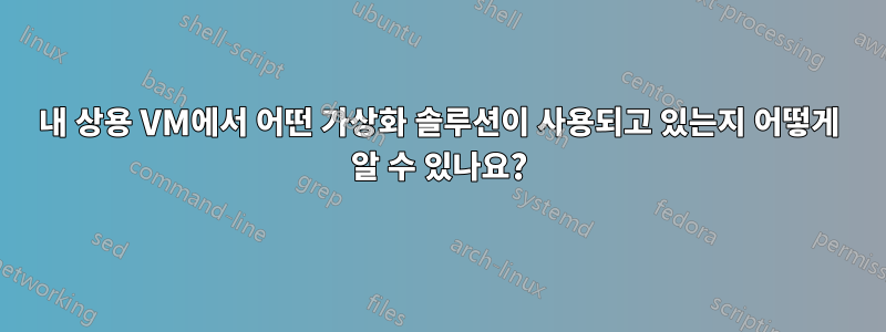 내 상용 VM에서 어떤 가상화 솔루션이 사용되고 있는지 어떻게 알 수 있나요?