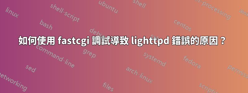 如何使用 fastcgi 調試導致 lighttpd 錯誤的原因？