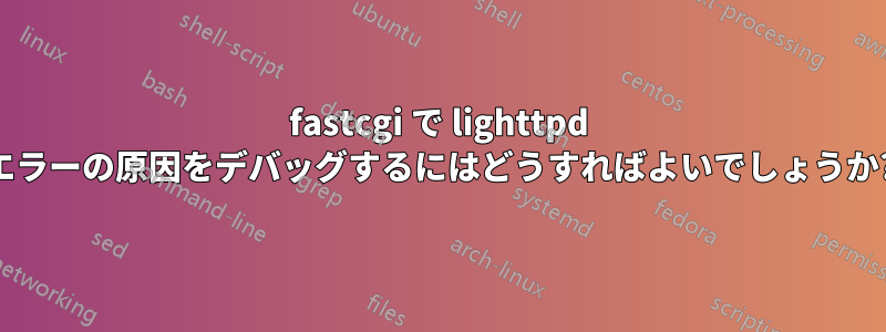 fastcgi で lighttpd エラーの原因をデバッグするにはどうすればよいでしょうか?
