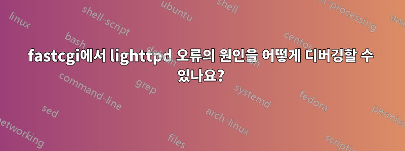 fastcgi에서 lighttpd 오류의 원인을 어떻게 디버깅할 수 있나요?