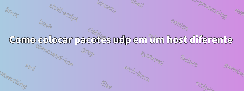 Como colocar pacotes udp em um host diferente