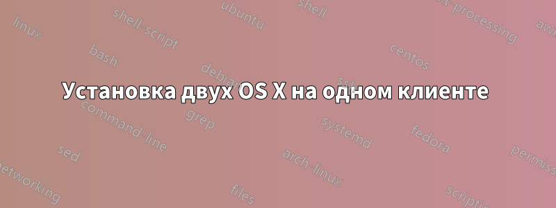 Установка двух OS X на одном клиенте