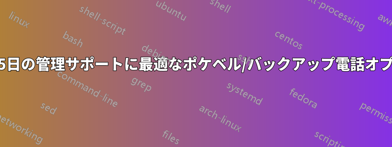 24時間365日の管理サポートに最適なポケベル/バックアップ電話オプション