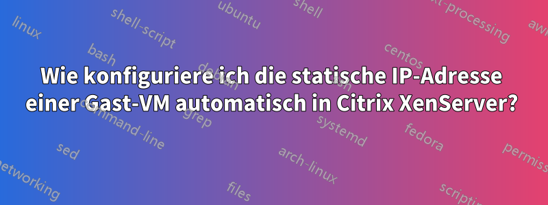 Wie konfiguriere ich die statische IP-Adresse einer Gast-VM automatisch in Citrix XenServer?