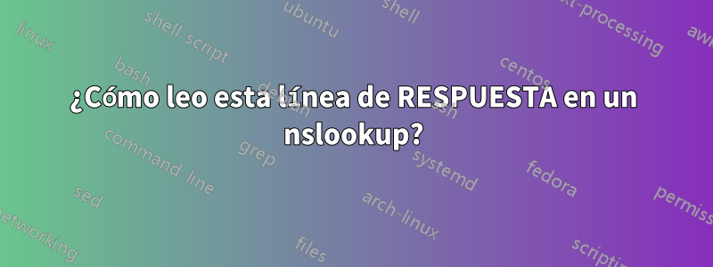 ¿Cómo leo esta línea de RESPUESTA en un nslookup?