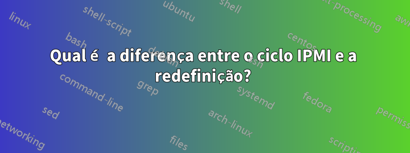 Qual é a diferença entre o ciclo IPMI e a redefinição?