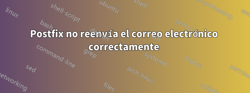 Postfix no reenvía el correo electrónico correctamente