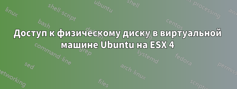 Доступ к физическому диску в виртуальной машине Ubuntu на ESX 4