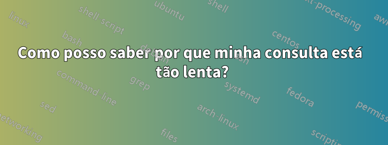 Como posso saber por que minha consulta está tão lenta?