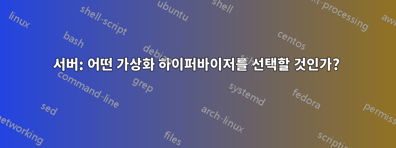 서버: 어떤 가상화 하이퍼바이저를 선택할 것인가?