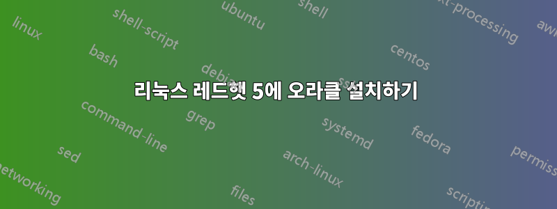 리눅스 레드햇 5에 오라클 설치하기