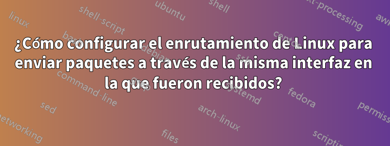 ¿Cómo configurar el enrutamiento de Linux para enviar paquetes a través de la misma interfaz en la que fueron recibidos?