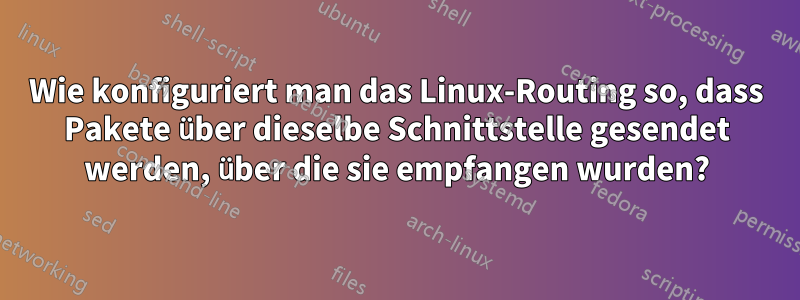 Wie konfiguriert man das Linux-Routing so, dass Pakete über dieselbe Schnittstelle gesendet werden, über die sie empfangen wurden?