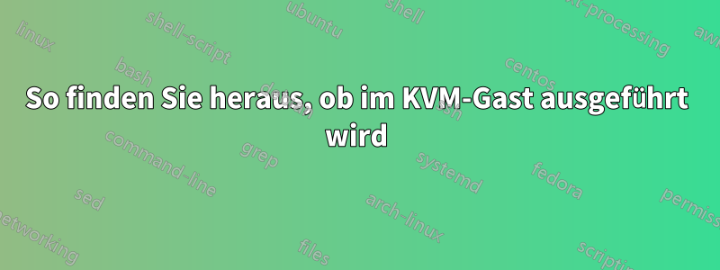 So finden Sie heraus, ob im KVM-Gast ausgeführt wird