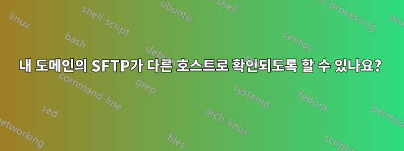 내 도메인의 SFTP가 다른 호스트로 확인되도록 할 수 있나요?