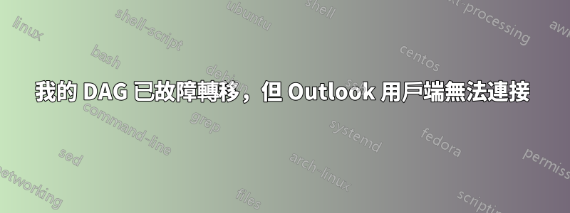 我的 DAG 已故障轉移，但 Outlook 用戶端無法連接