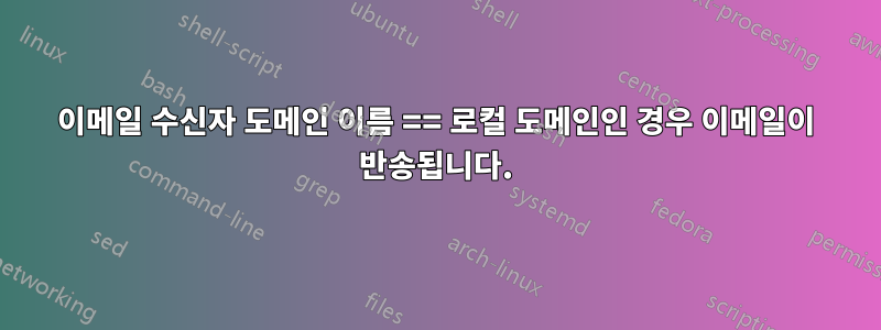이메일 수신자 도메인 이름 == 로컬 도메인인 경우 이메일이 반송됩니다.
