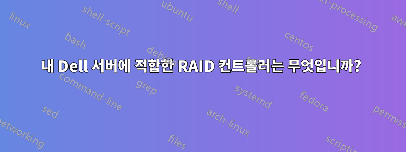 내 Dell 서버에 적합한 RAID 컨트롤러는 무엇입니까?