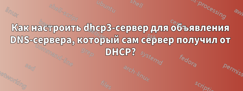 Как настроить dhcp3-сервер для объявления DNS-сервера, который сам сервер получил от DHCP?