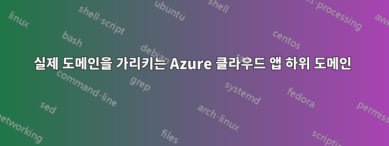 실제 도메인을 가리키는 Azure 클라우드 앱 하위 도메인