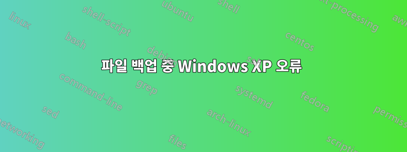 파일 백업 중 Windows XP 오류