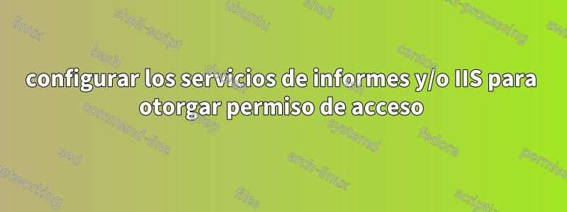 configurar los servicios de informes y/o IIS para otorgar permiso de acceso