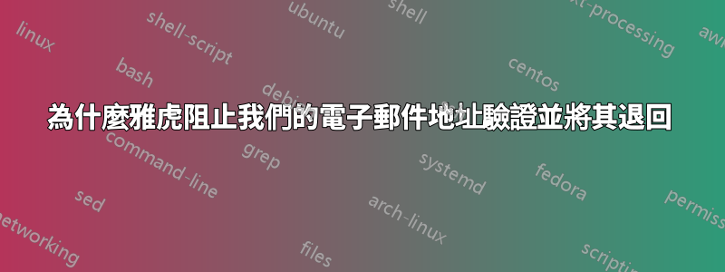 為什麼雅虎阻止我們的電子郵件地址驗證並將其退回