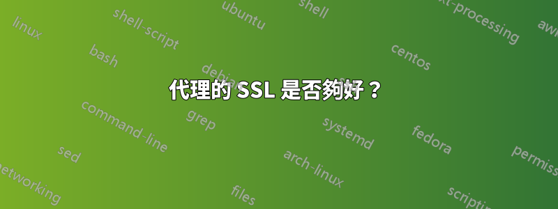 代理的 SSL 是否夠好？