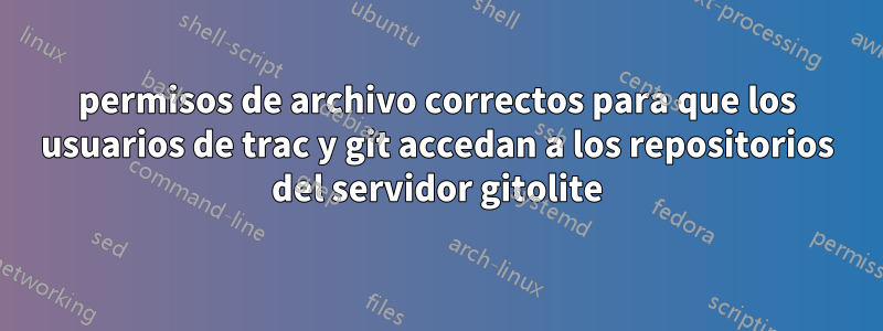 permisos de archivo correctos para que los usuarios de trac y git accedan a los repositorios del servidor gitolite