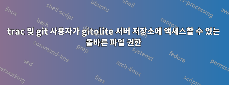 trac 및 git 사용자가 gitolite 서버 저장소에 액세스할 수 있는 올바른 파일 권한