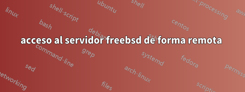 acceso al servidor freebsd de forma remota