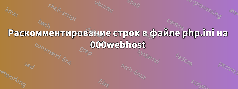 Раскомментирование строк в файле php.ini на 000webhost