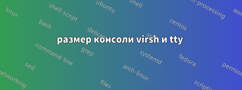 размер консоли virsh и tty