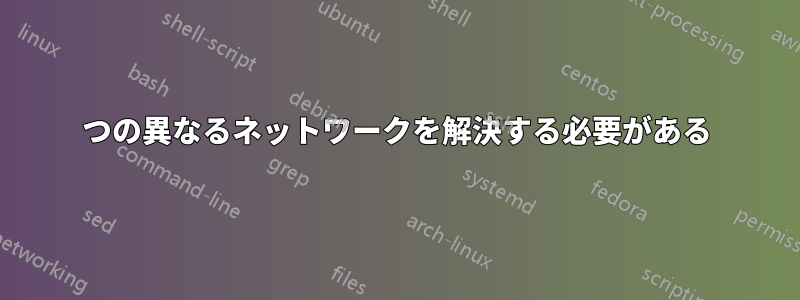 3つの異なるネットワークを解決する必要がある