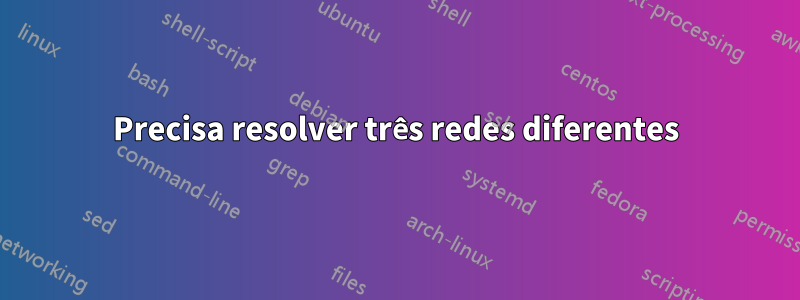 Precisa resolver três redes diferentes