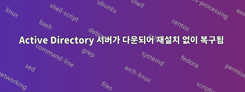 Active Directory 서버가 다운되어 재설치 없이 복구됨