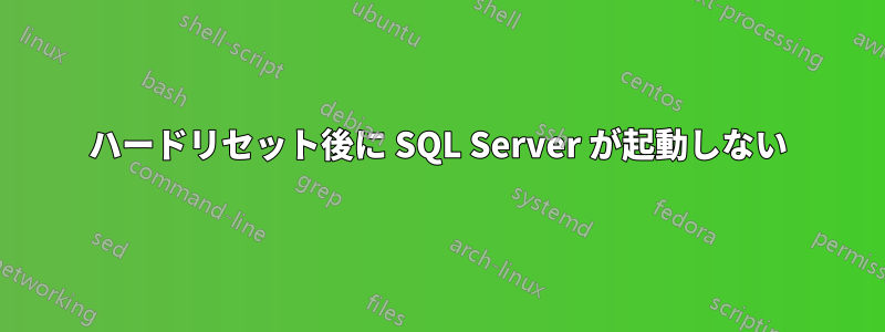 ハードリセット後に SQL Server が起動しない