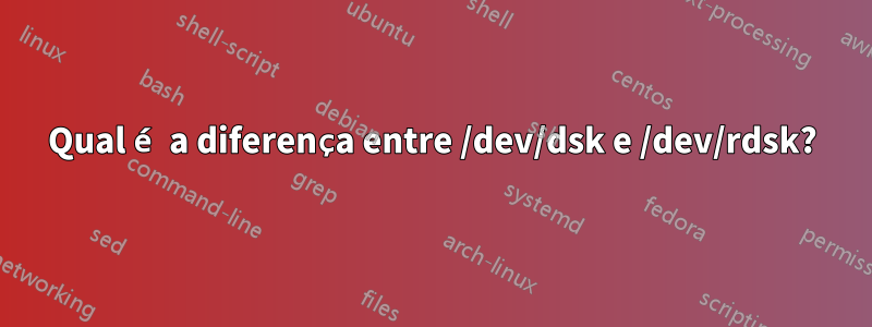 Qual é a diferença entre /dev/dsk e /dev/rdsk?