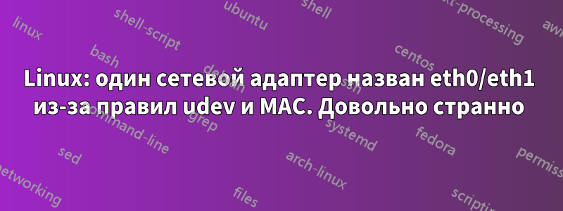 Linux: один сетевой адаптер назван eth0/eth1 из-за правил udev и MAC. Довольно странно