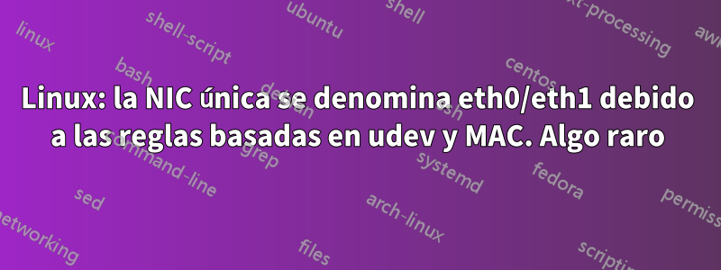 Linux: la NIC única se denomina eth0/eth1 debido a las reglas basadas en udev y MAC. Algo raro