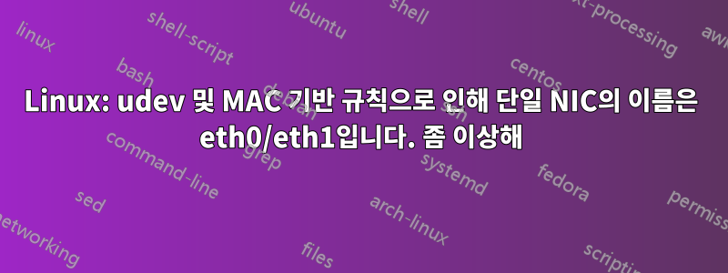 Linux: udev 및 MAC 기반 규칙으로 인해 단일 NIC의 이름은 eth0/eth1입니다. 좀 이상해