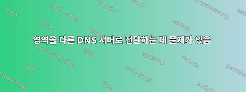 영역을 다른 DNS 서버로 전달하는 데 문제가 있음