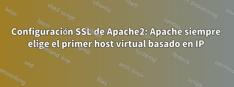 Configuración SSL de Apache2: Apache siempre elige el primer host virtual basado en IP