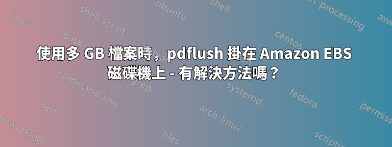 使用多 GB 檔案時，pdflush 掛在 Amazon EBS 磁碟機上 - 有解決方法嗎？