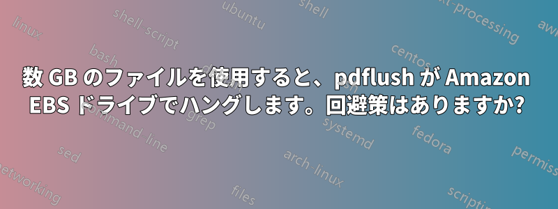 数 GB のファイルを使用すると、pdflush が Amazon EBS ドライブでハングします。回避策はありますか?