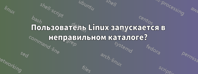 Пользователь Linux запускается в неправильном каталоге?