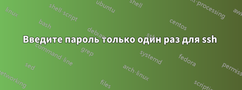 Введите пароль только один раз для ssh